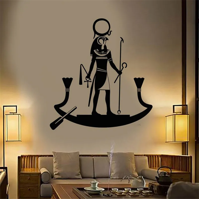 

Ancient Egyptian God Ra Religion Egypt Wall Stickers Vinyl Art Removable Design Home Decoration Livingroom Bedroom Decals W15