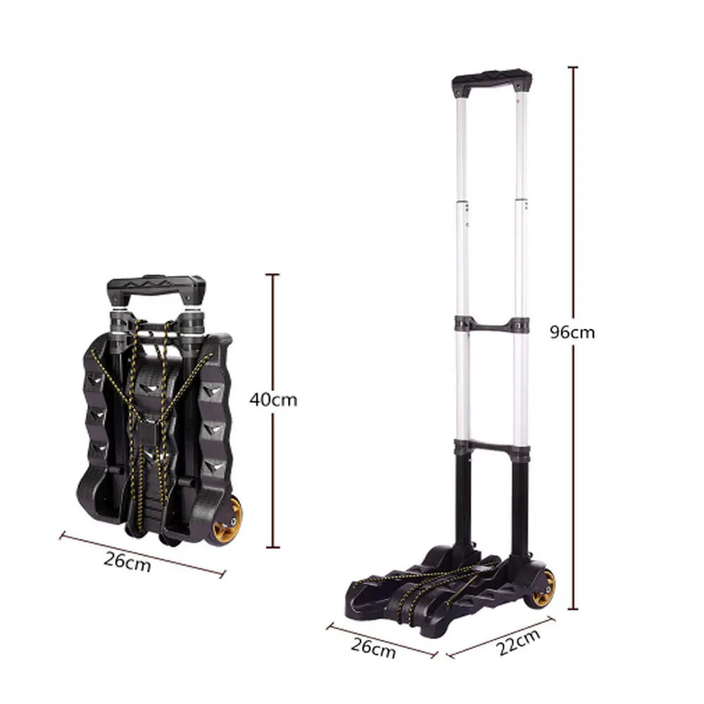 Aluminum alloy portable luggage cart Household folding shopping cart trolley cart Travel trolley small trailer Aluminum alloy portable luggage cart Household folding shopping cart trolley cart Travel trolley small trailer