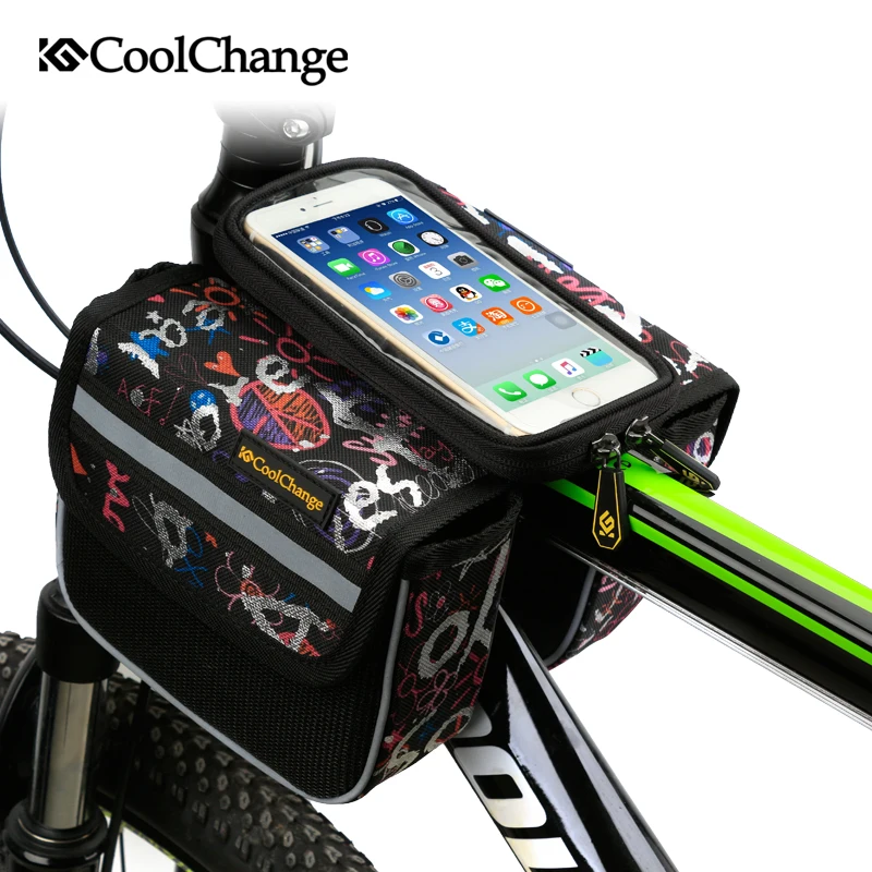 Bike Bicycle Cycling Frame Front Pannier Saddle Tube Bag Double Pouch Holder