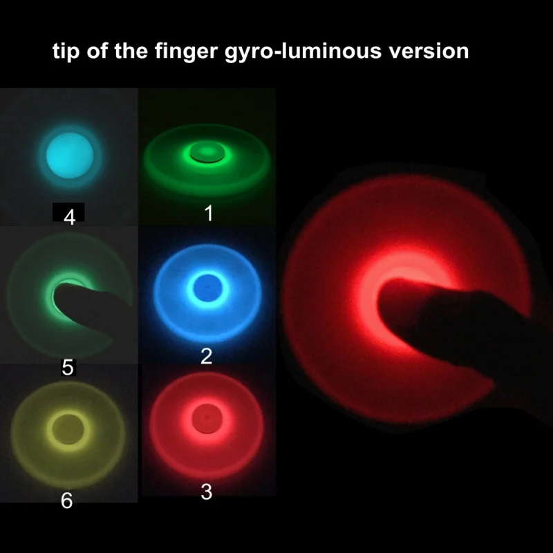 

7 Colors Fidget Spinner Grow In The Dark For Autism and ADHD Hand Spinner Anti Stress Gift Toy 1-3 Mins Rotation Light
