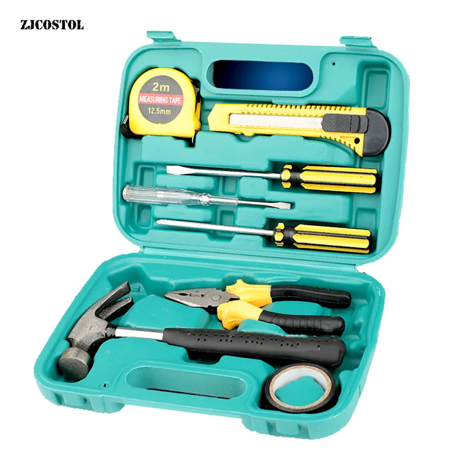 

ZJCOSTOL 8 in 1 Manual Tool Repair Kits Screwdriver Utility Knife Tape Measure Retractable Wire Cutter Home Combo Hand Tool Sets