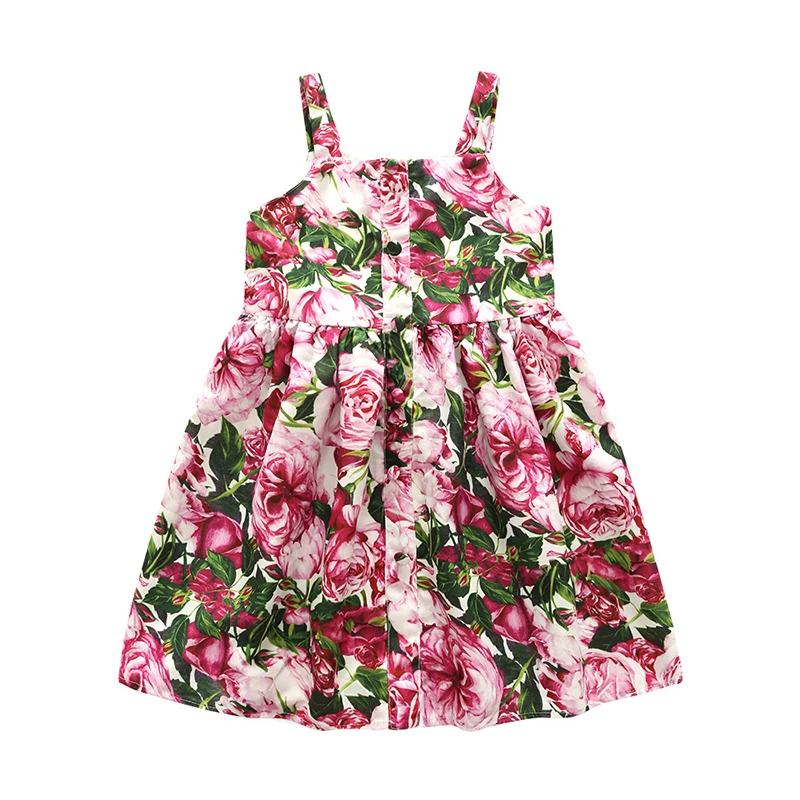 

Vestido Kids Flower Dresses 2018 Baby Girl Summer Dress Cotton Sling party Princess Dress for Toddler 2-10Years Children Clothes