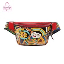 Волшебная рыбка, новинка, женская сумка на пояс, этнический стиль, милый, забавный, персональный, на ремне, сумка из искусственной кожи, граффити, на груди, сумочка, цветной, на ремне