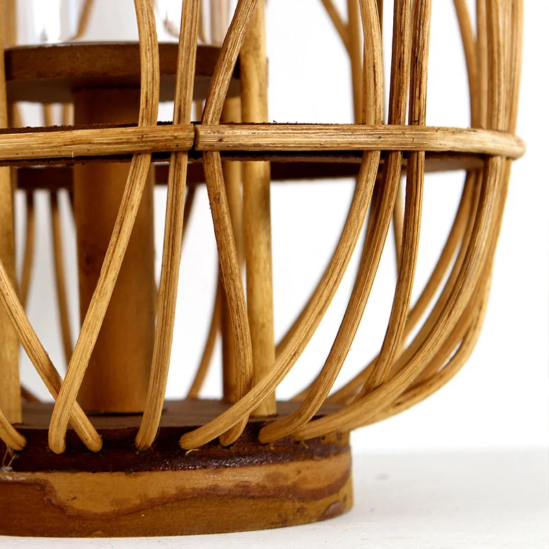 Китайский классический деревянный ротанговый ручной работы подарок Свеча фонарь творческий домашний интерьер украшения металлический подсвечник Фонарь