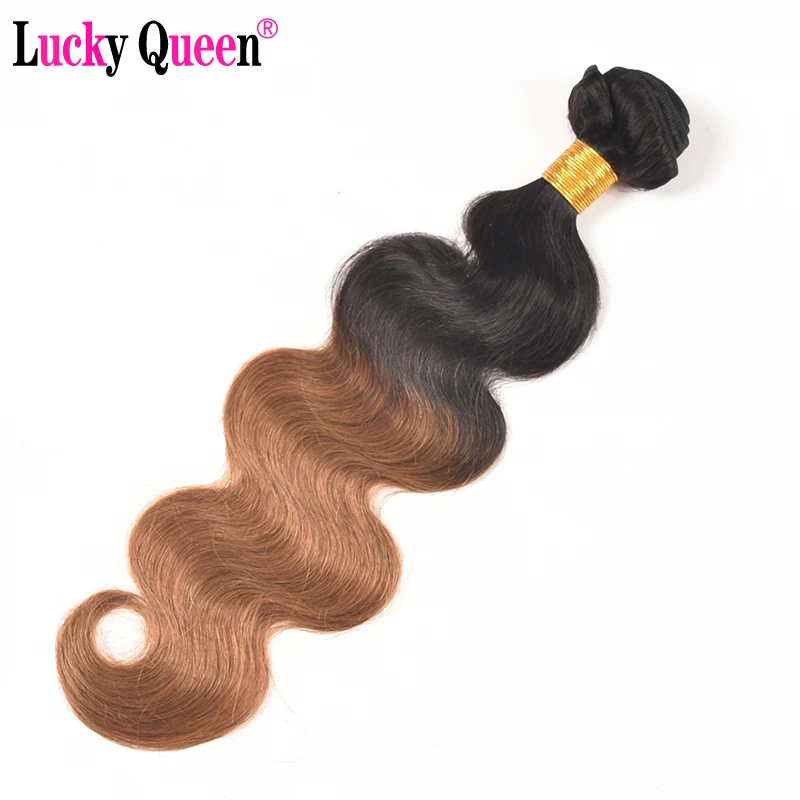 Lucky Queen Hair Products Brazilian Body Wave Ombre T1B/27 1 Piece Human Hair Bundles Non Remy Free Shipping Can Buy 3/4 Bundles body-wave : image Lucky Queen Hair Products Brazilian Body Wave Ombre T1B/27 1 Piece Human Hair Bundles Non Remy Free Shipping Can Buy 3/4 Bundles body-wave