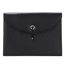 Расширяемый портативный портфель из искусственной кожи бизнес-органайзер для файлов сумка А4 и размер букв 13 карманов(черный