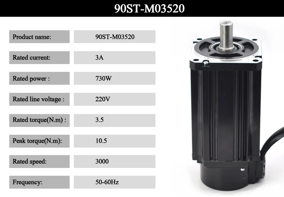 Aubalasti Серводвигатель 730 W AC серводвигателя 90ST-M03520 + AC драйвер серводвигателя AC220V AASD 15A для ЧПУ гравер и резки