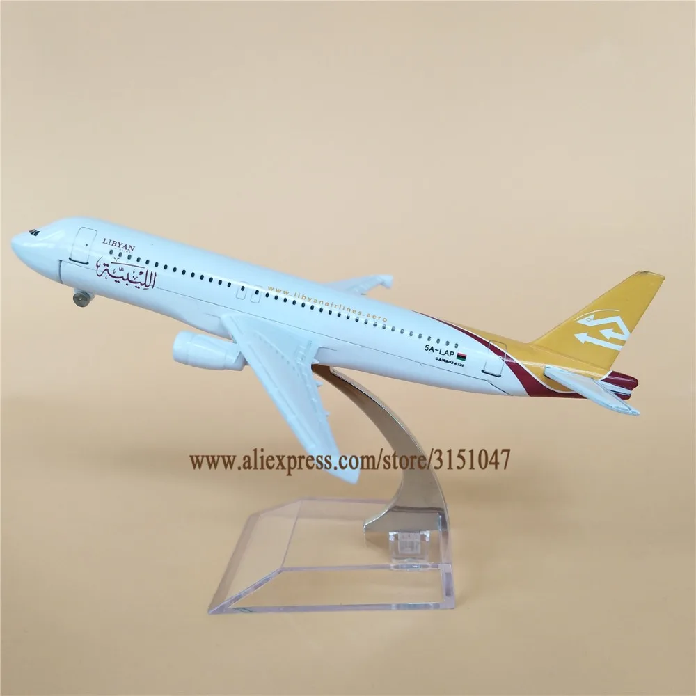 

NEW 16cm Metal Air LIBYAN Airlines Airbus 320 A320 Airways Plane Model Aircraft Airplane Model w Stand Craft Kids Gift