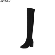 

QZYERAI New Style Comfortable Leather Knee-high Boots Warm and Fashionable Women's Boots Wear - Resistant Women's Shoes size 40