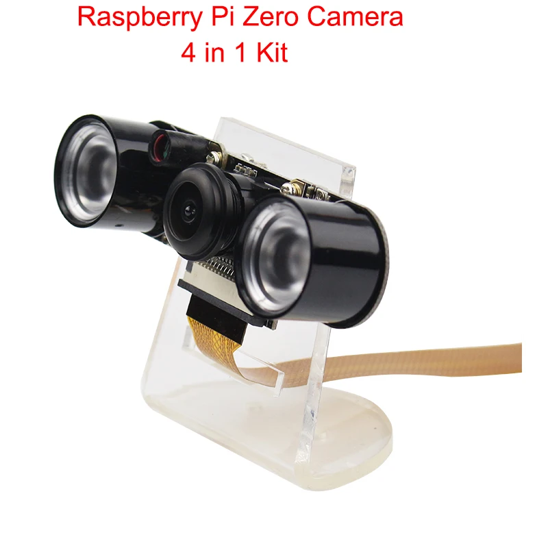 Raspberry Pi Zero W  Camera 130 Degree Fisheye Night Vision 5MP Camera + 2 IR LED Light + Acrylic Holder + 15 30 cm FFC Cable 