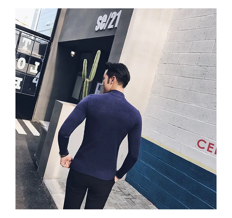 best sweaters for men MRMT 2022 Brand Autumn New Knitting Men's Sweater Pullover for Male Half High Collar  Sweater sweater crewneck