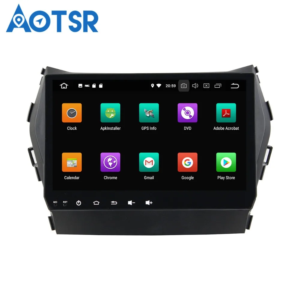 Excellent Aotsr Android 8.0 7.1 GPS navigation Car DVD Player For Hyundai IX 45 2014-2016 multimedia radio recorder 2 DIN 4GB+32GB 3