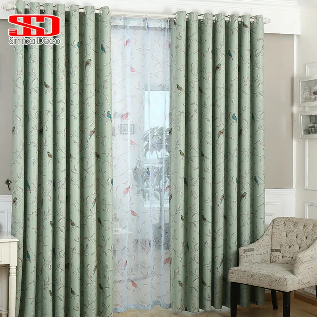 Linen Birds Blackout Curtains For Living Room Kids Bedroom Children Linen Birds Blackout Curtains For Living Room Kids Bedroom Children Cotton Fabric D Blinds Window Panels
