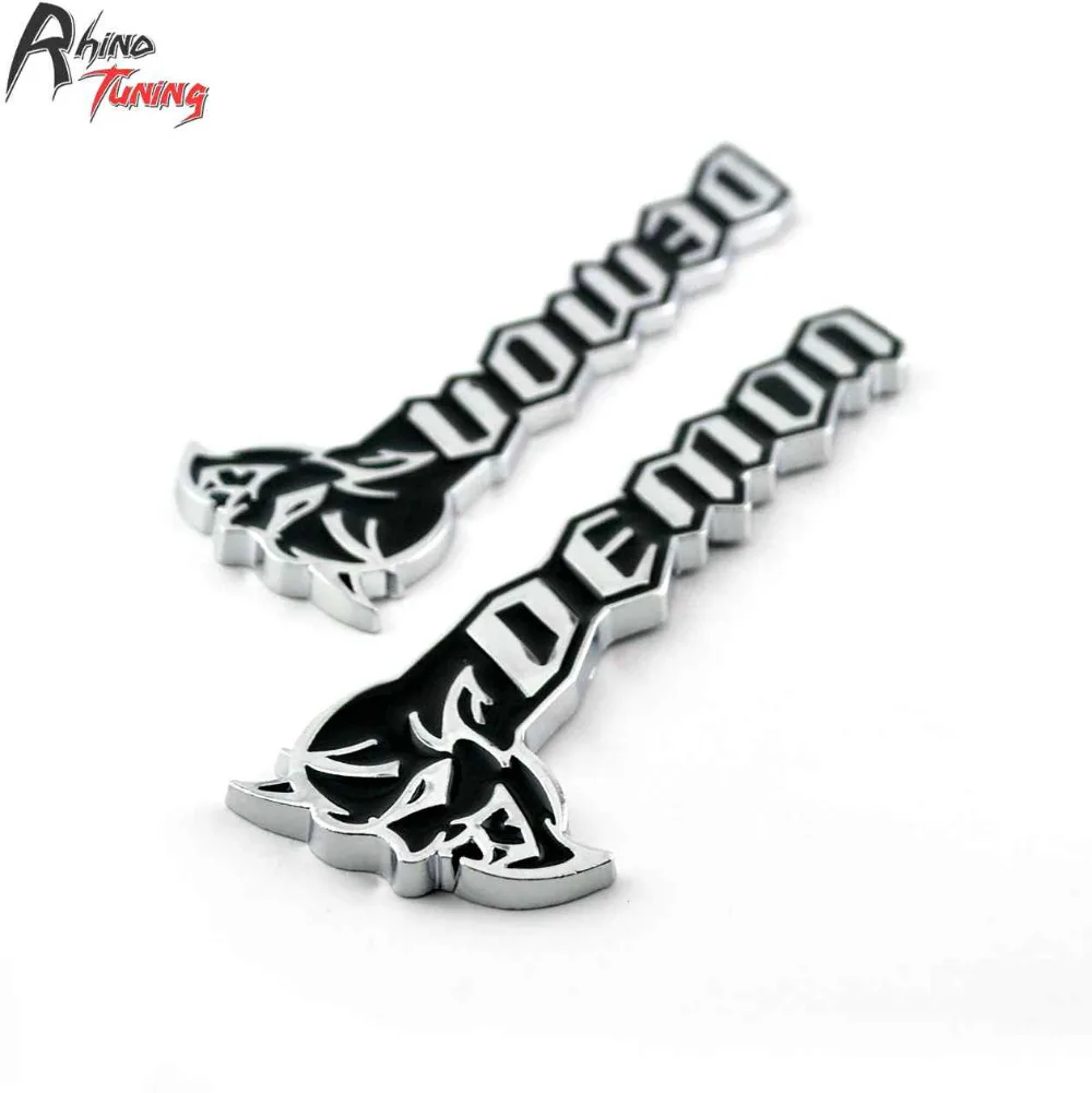 Rhino Tuning 1Pair Demon Auto Styling Emblem Pony Car Metal Car Badge For Challenger SRT Demon Sticker 20763 noizzy hemp fimble leaf ho jdm car sticker 3d metal auto green emblem badge for bmw audi vw lada tuning accessories car styling