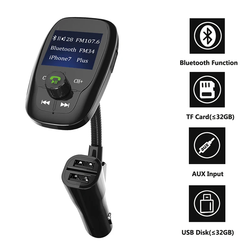 QC 3 0 зарядное устройство Bluetooth Автомобильный MP3 комплект аудио адаптер приемник