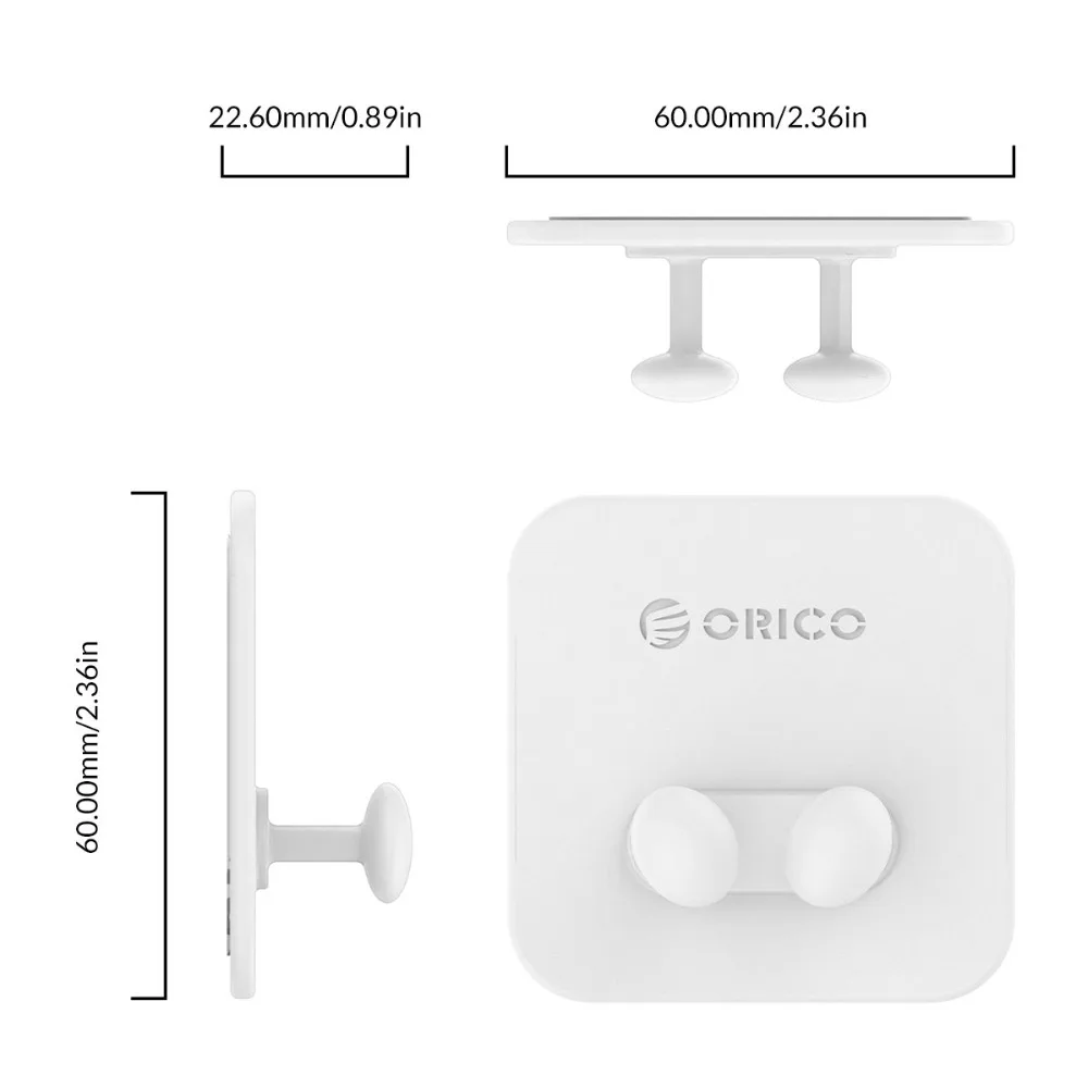 ORICO, силиконовый настенный крючок, вешалка, штекер, держатель, двойной крючок, держатель кабеля для кухни, ванной комнаты, спальни, аксессуары, водонепроницаемый крючок