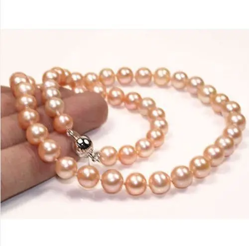 

Jewelr 006457 9-10MM SOUTH SEA NATURAL GOLD PINK PEARL NECKLACE