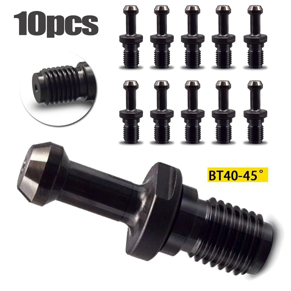 

10Pcs BT40x45 Degree M16 Solid Pull Stud Retention Knob CNC Milling Tool Holder Machining Tools Collet Chuck Lathe