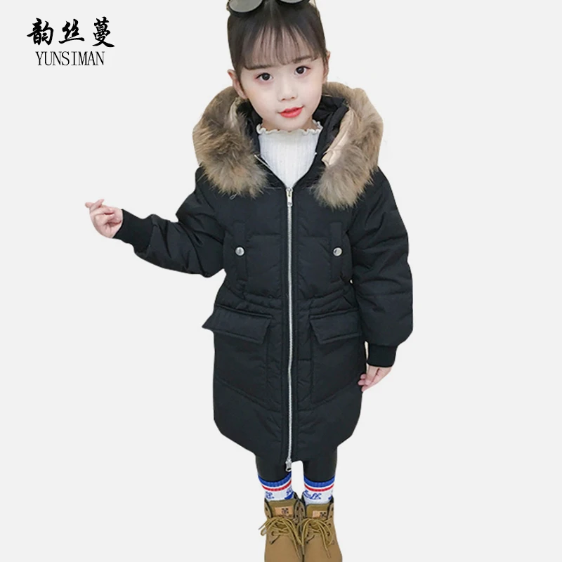 

Kids Girls Down Coat Winter Clothes 4 6 8 10 12 Years New Long Black Hooded Clothes Children Warm Coat Girls Winter Jacket 5R02A
