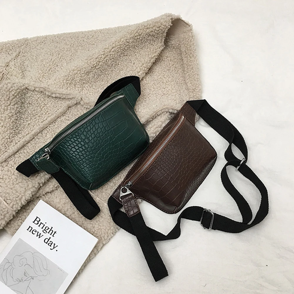 

Women's PU Leather Alligator Pattern Funny Pack Multicolor Crossbody Messenger Chest Waist Bags Money Belt Bag Bum Bag Purses