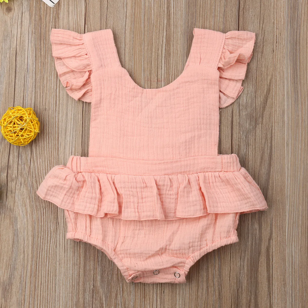 IMCUTE новорожденных рюшами хлопковая одежда одна деталь Одежда для маленьких девочек Ползунки фиолетовый