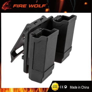 

FIRE WOLF Glock USP P226 Paddle Style Double Magazine Holster Pouch For Gl 9mm 40 Cal Mags Hunting Gun Accessories Black