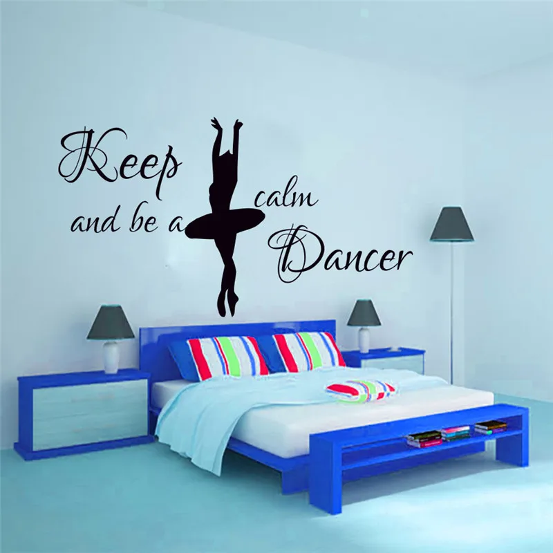 Keep Calm And Be A Dancer Wall Sticker Bedroom Headboard Decoration PVC