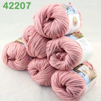 

LOT of 6 Balls X 50g Special Thick Worsted Cotton Knitting Yarn Pink Rose 2207
