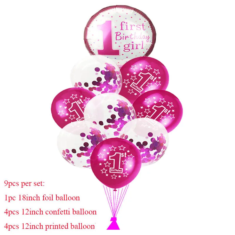 Воздушные шары на 1-й день рождения, 1 год, украшение для мальчиков, шары на день рождения, украшения для вечеринки, Детские шары на день рождения, для девочек 1 год, Globos XN