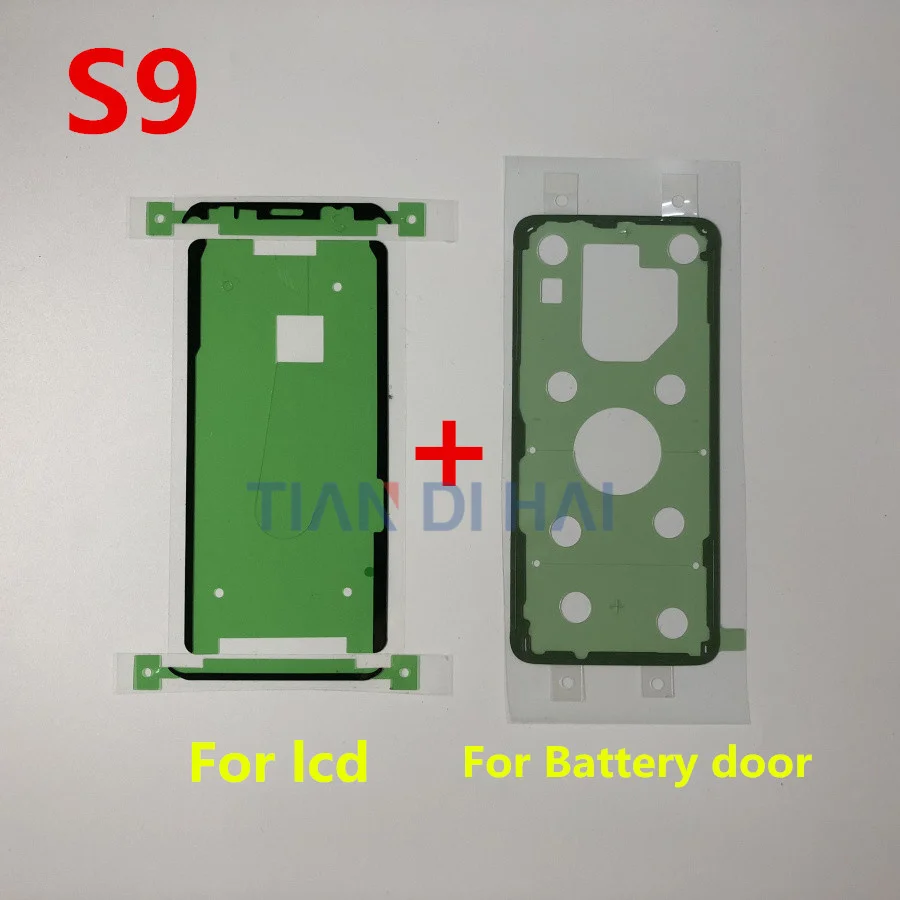 

1Set/lot Front LCD Frame Adhesive + Battery Door Back Cover Sticker Tape For Samsung Galaxy S9 G960 G960F