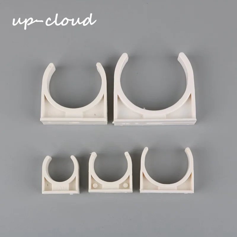 

10pcs PVC 20mm 25mm 32mm 40mm 50mm Water Pipe Clamp PVC Pipe Support Garden Irrigation System Accessory Watering Connector