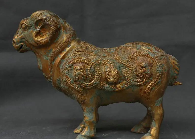 

Details about 12" Old Chinese Feng Shui Bronze Zodiac Year Sheep Goat Beast Statue Sculpture