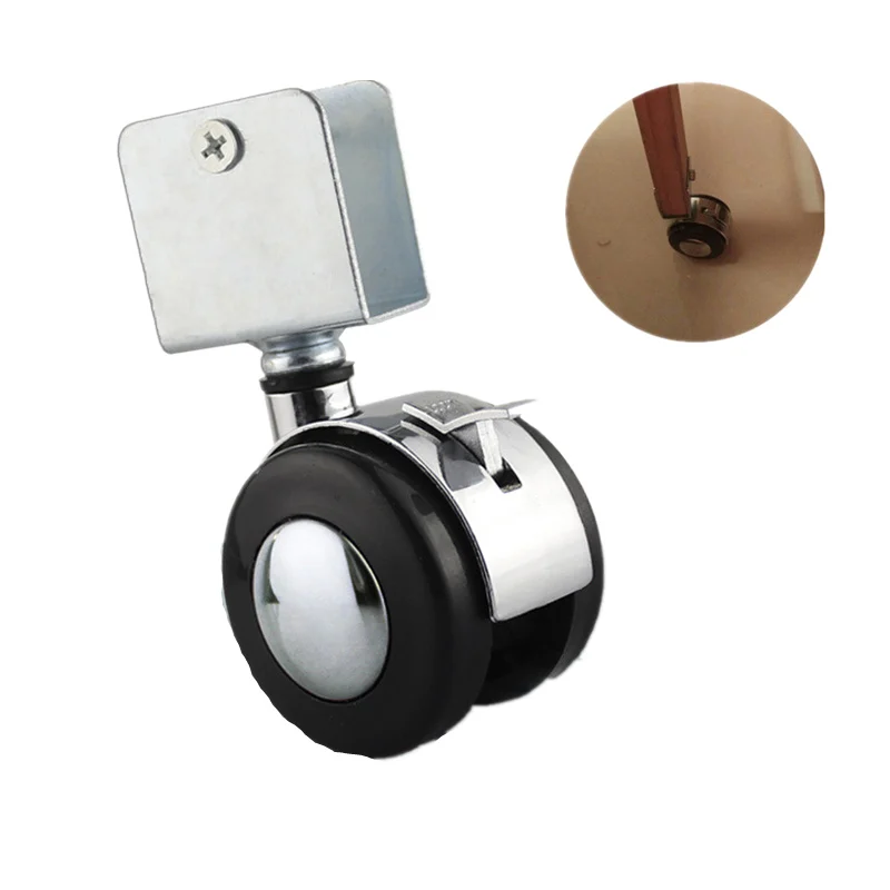 

1 Set 4pcs crib Casters Cabinet Clamp with Brake Wheels Zinc Alloy Nylon Furniture Hardware Fittings