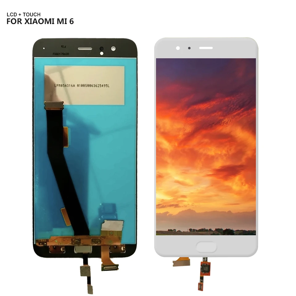 ЖК-дисплей для Xiaomi Mi6 сенсорный экран дигитайзер в сборе с кнопкой отпечатка