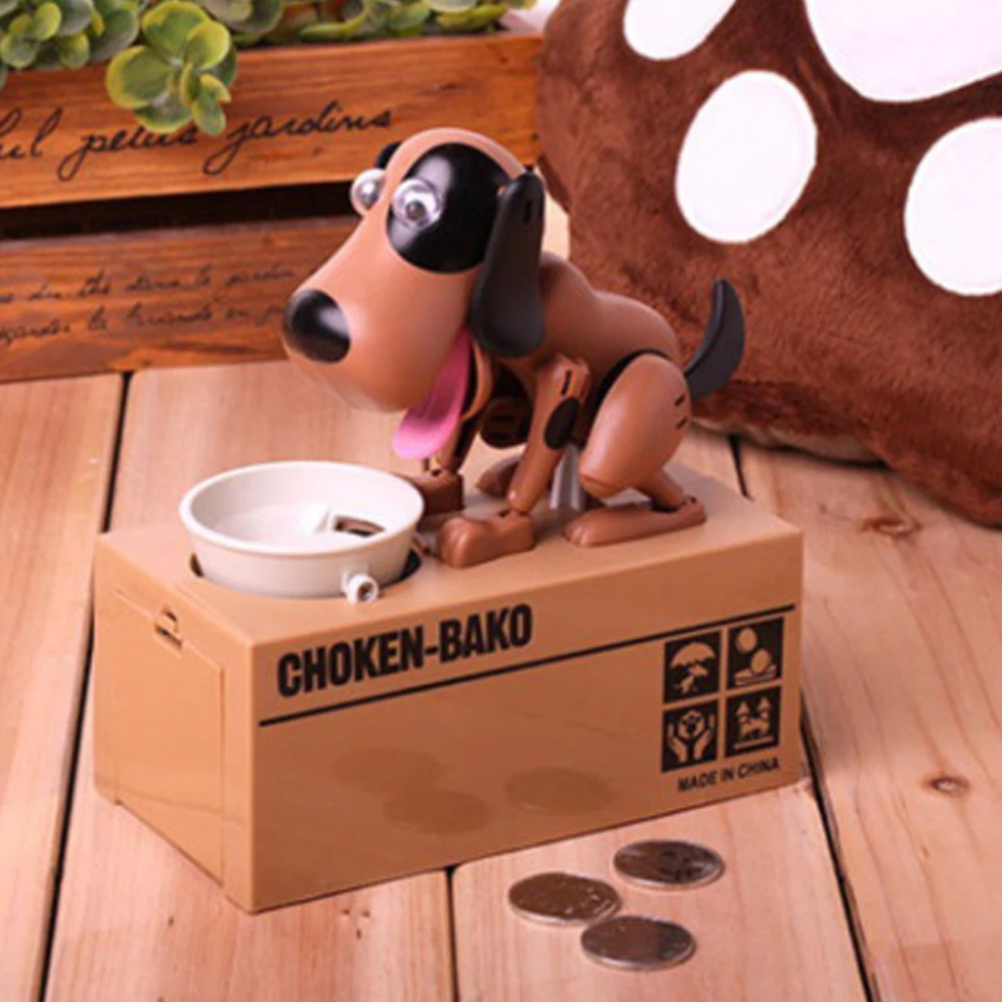 Cartoon Robotic Dog Automatic Stole Coin Doggy Bank Money Saving Banks