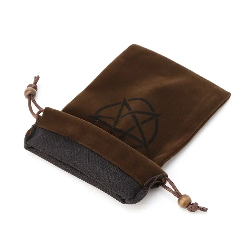 Velvet Pentagram Tarot Storage Bag Board Game Card Embroidery Drawstring Package