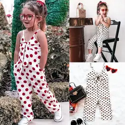 Emmaaby/Модный комбинезон в горошек для маленьких девочек; шаровары; комбинезон одежды снаряжение