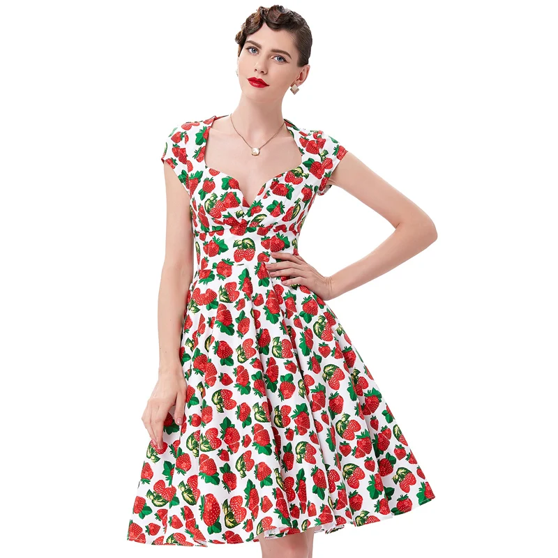 Women Dress 50s 60s Robe Vintage Women Dresses Rockabilly Vestidos ...