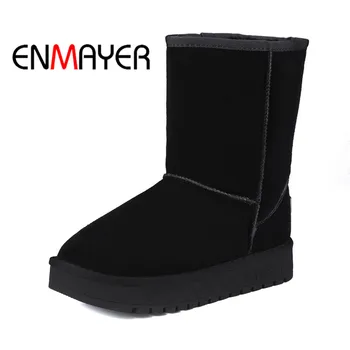 

ENMAYER 2020 Woman Casual Shoes Spring And Summer Slip on Boots Size 35-40 Square Heel Boots Spring And Summer Quality WHY173