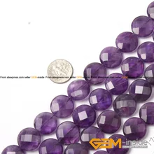 14mm & 17mm Coin Faceted Light Purple Amethysts Bead Natural Stone Beads Loose Beads For Jewelry Making Strand 15″ Wholesale !