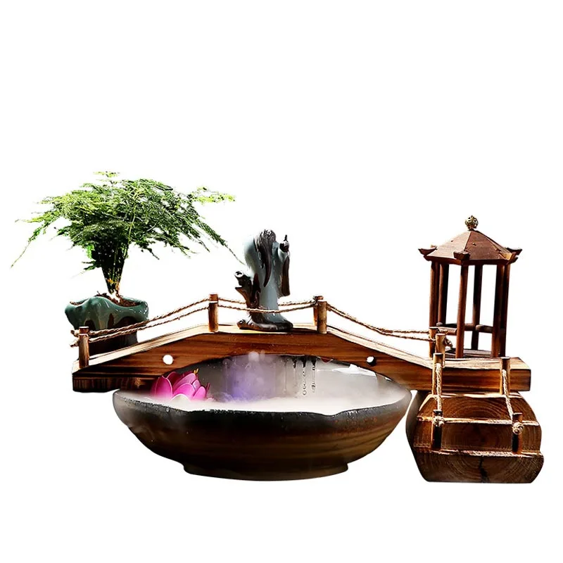 110 В/220 В китайский стиль дзен фэн шуй фонтан течёт вода настольные украшения керамический аквариум Lucky офис украшение дома
