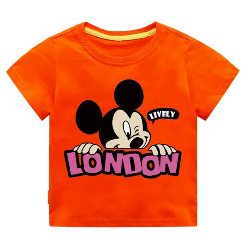 Moggi Cat Camiseta Mickey Print Girls T shirt Cartoon Funny Casual Kids Clothes Summer 12 color 1-8Y Baby 100% Cotton T-shirt (14)