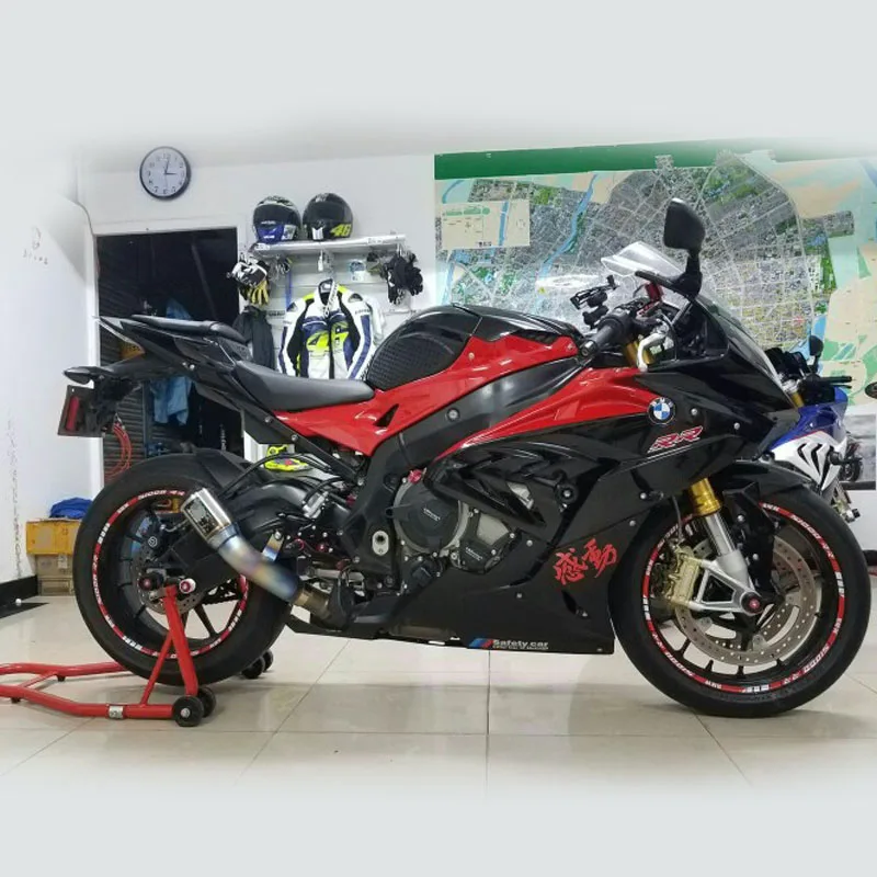 Синий Burnt S1000RR глушитель выхлопной трубы мотоцикла из титанового сплава глушитель для S1000RR 15-16