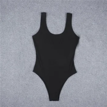 

Sexy Women Bodysuit Sleeveless Backless Solid Color Bandage Rompers Women Jumpsuit Slim Bodysuits