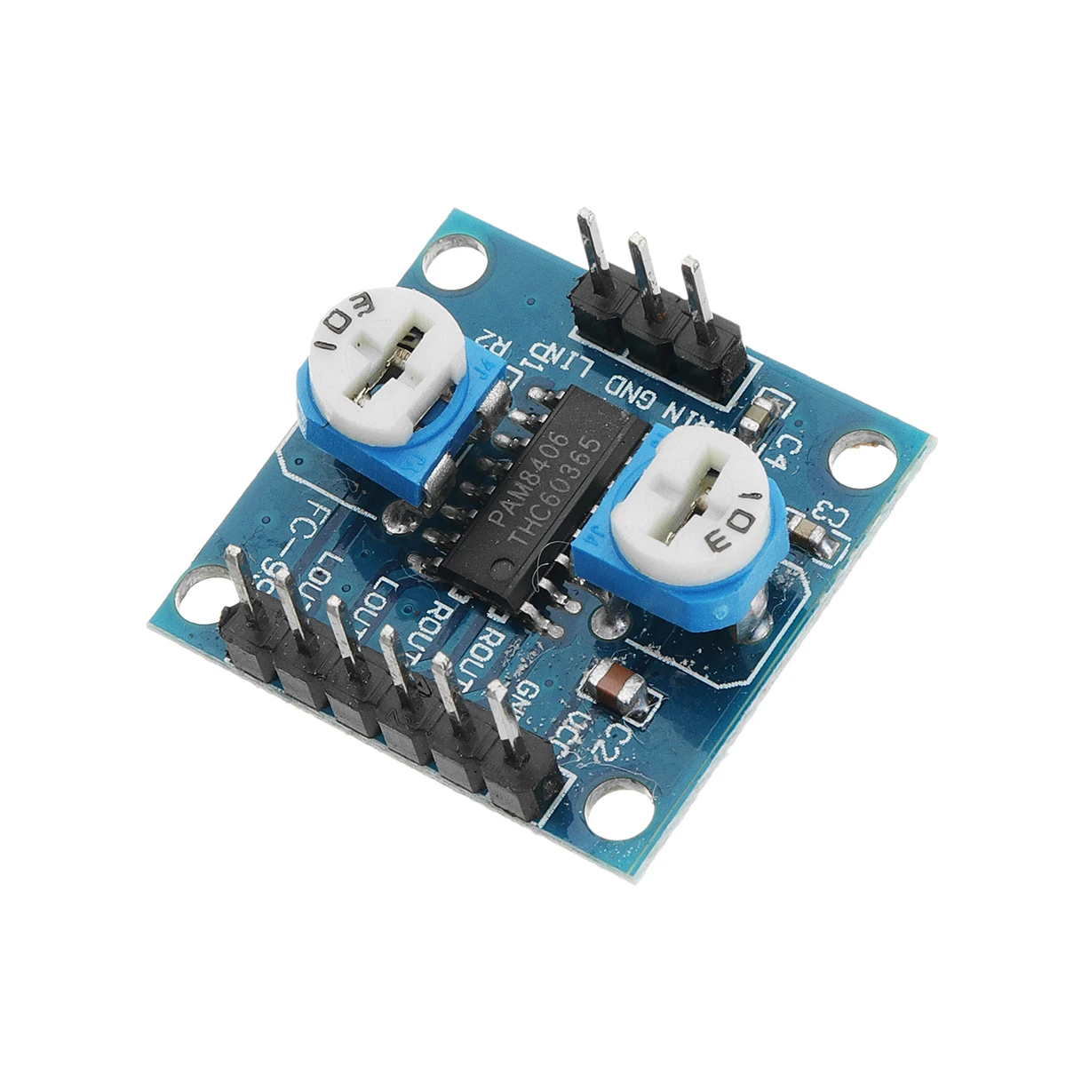 LEORY PAM8406 5Wx2 Digital Amplifier Board with Volume Potentiometer for 4-8 ohm Speakers Stereo Module 23x24mm | Электроника