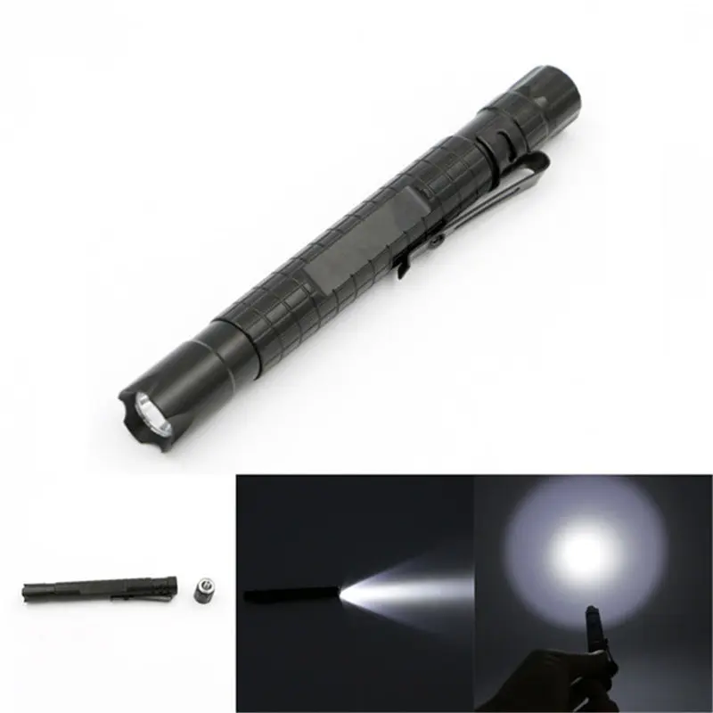 14cm Mini Pocket LED Flashlight Portable Clip Tactical Penlight Torch