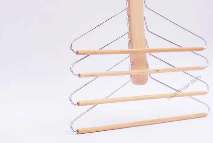 Hangerworld компактная многослойная деревянная вешалка для хранения одежды и брюк (4