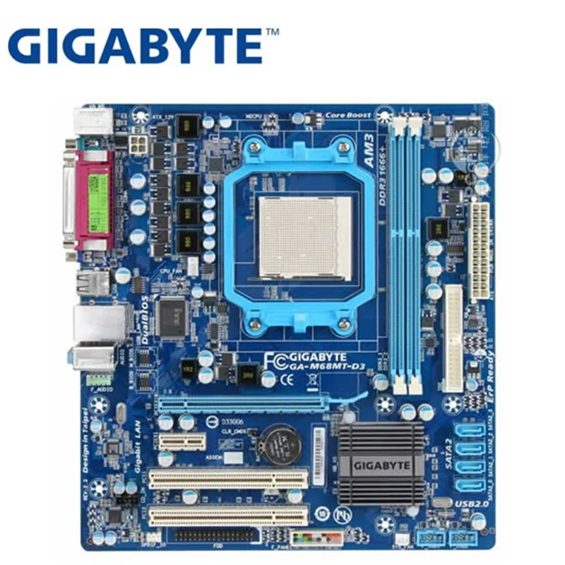 Материнская плата GIGABYTE GA-M68MT-D3 630A Socket AM3 для Phenom II/Athlon II DDR3 8G используется M68MT-S2