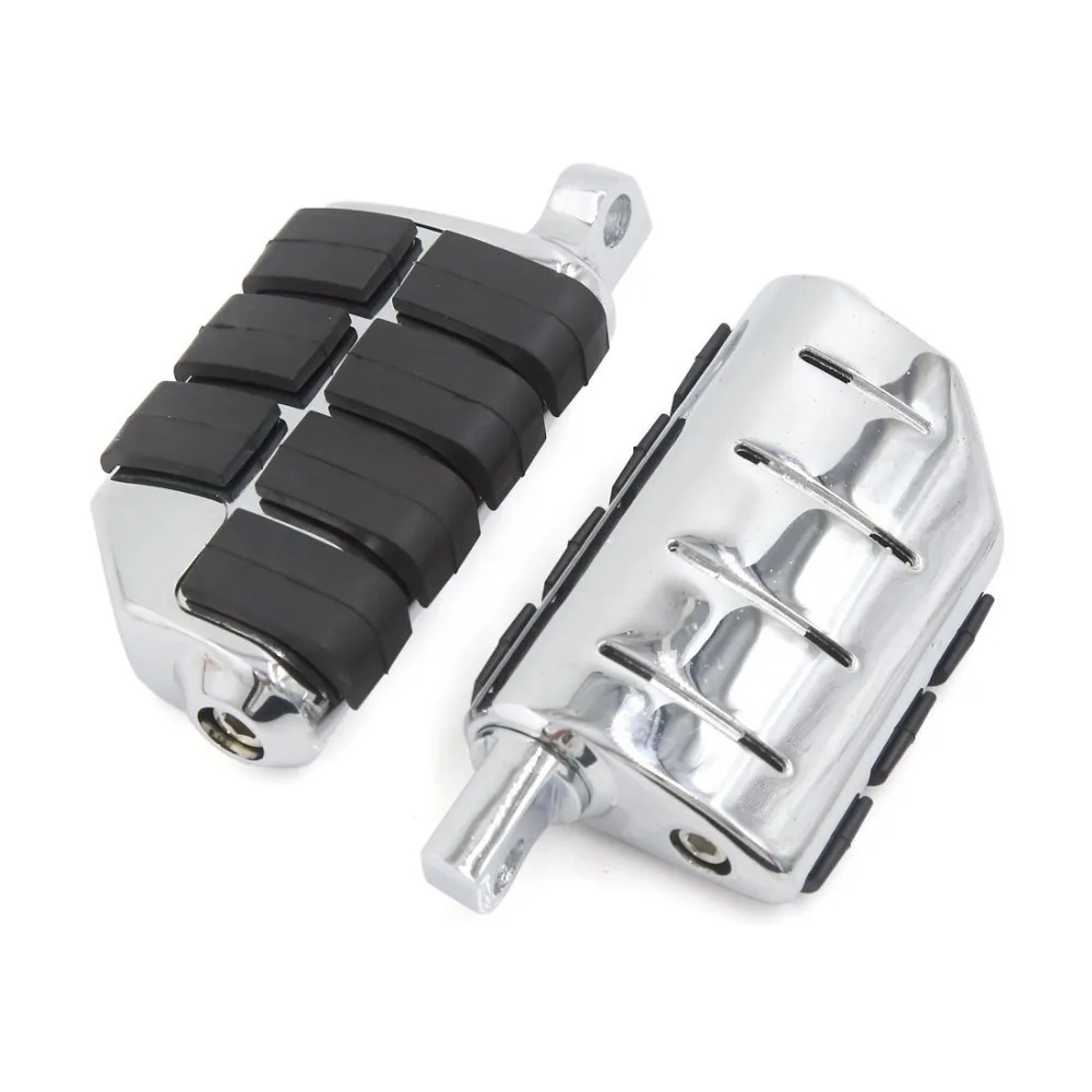 hrome Silver Tone Male Mount Dually Highway Motorcycle Foot Pegs For
