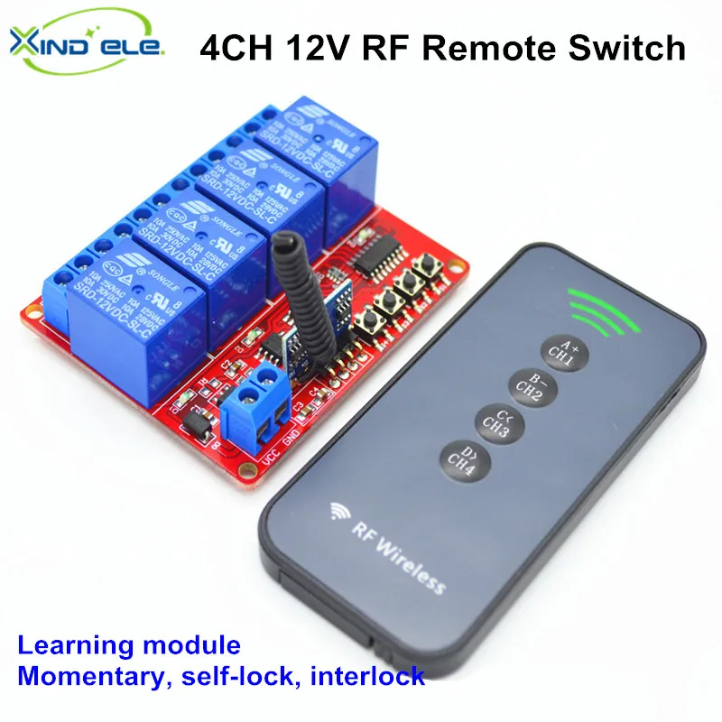 DC 12V 10A 4channel (4relays) remote control switch RF wireless remote
